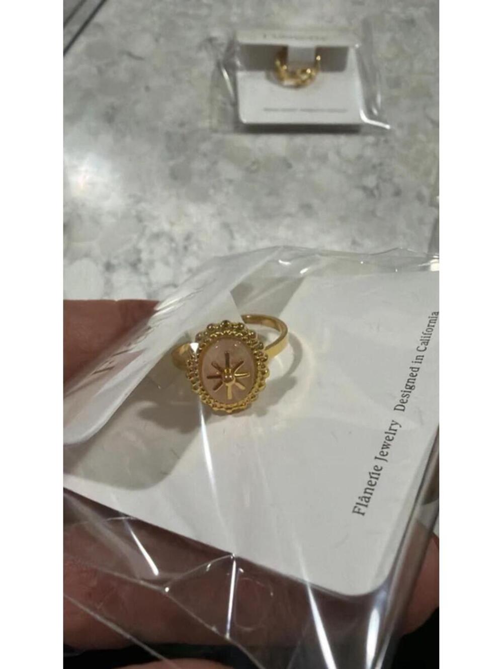 Adjustable Gypsy Rose 14K Gold Adjustable Round Stone Ring